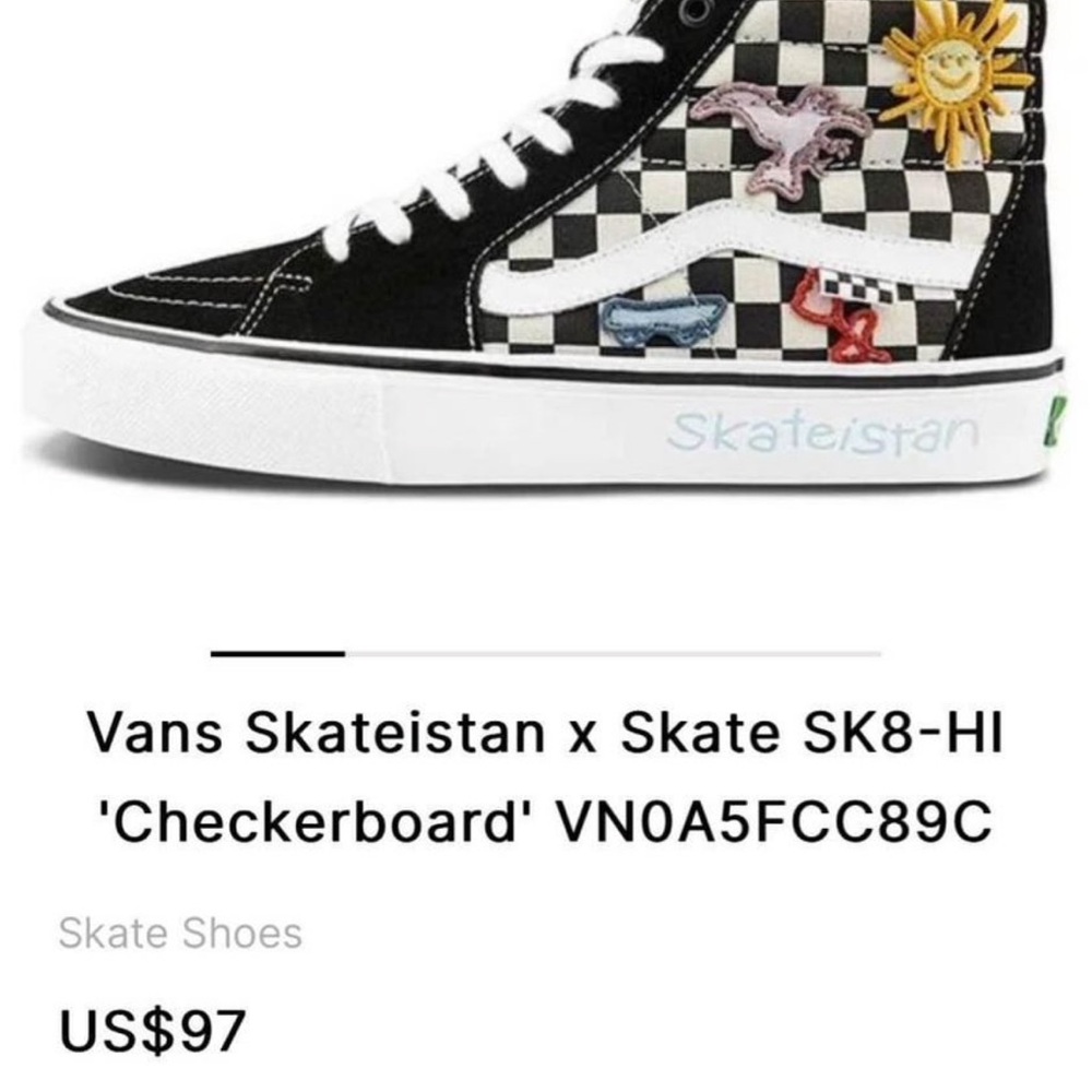 Brand new Vans Skateistan x Skate SK8-HI
'Checkerboard'